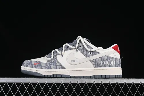 All categories Nk SB Dunk Series Nk SB Dunk Low High-end customized low-top sneakers Nike SB Dunk Low Dior co-branded strap woven white hook Anniversary high-end customized low-top casual sneakers SJ2068-316